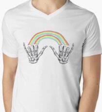 Camiseta para hombre de cuello en v Louis Double Rainbow Hands