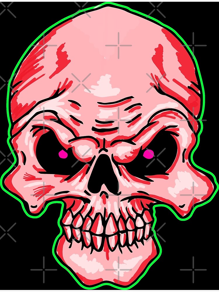 Skull Red Color Poster For Sale By Ryaneliz91 Redbubble 