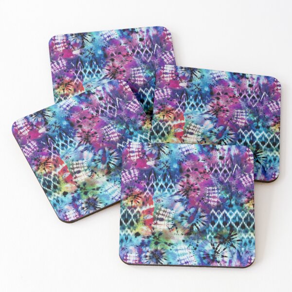 Artikelvorschau, Violett und Aqua Sommer Tie Dye Batik Wachs Tie Die Druck entworfen und verkauft von paperandfrill.