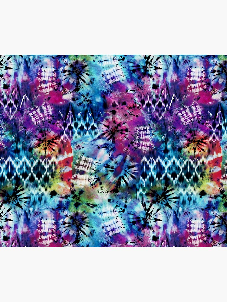 "Violet and Aqua Summer Tie Dye Batik Wax Tie Die Print" Comforter for