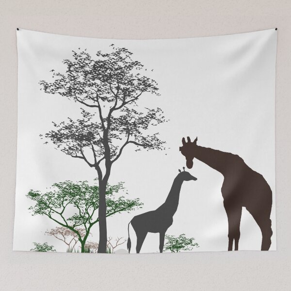 Artikelvorschau, Giraffe Liebevolle Giraffe, Giraffendesign, Natur, Tierwelt, Natur, Bäume entworfen und verkauft von Laurelbdesigns.