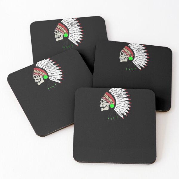 Item preview, Native Indian Skill with Headdress distressed designed and sold by ScapegoatPrints.