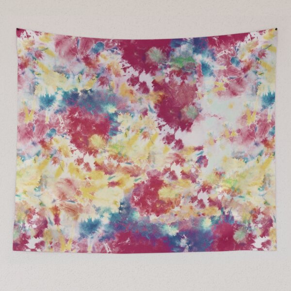 Item preview, Red, Blue and Yellow Summer Tie Dye Batik Wax Tie Die Print designed and sold by paperandfrill.
