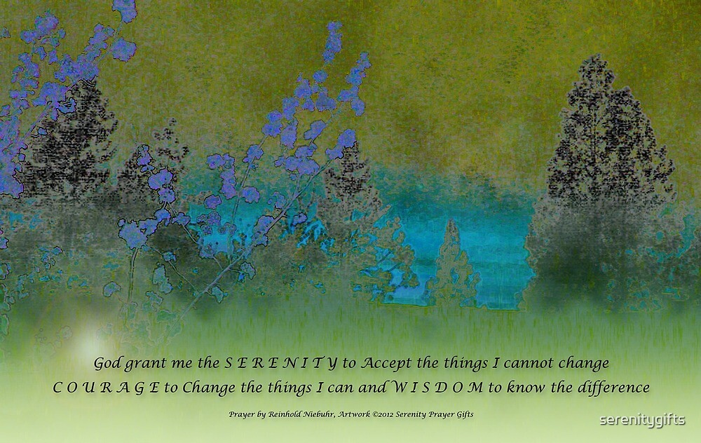 "Serenity Prayer Petals and Pines" by serenitygifts Redbubble