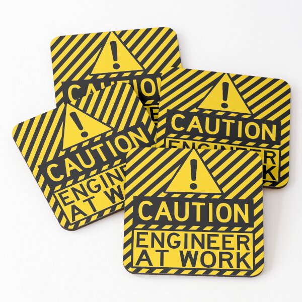 Item preview, Caution engineer at work designed and sold by ClumsyCat.