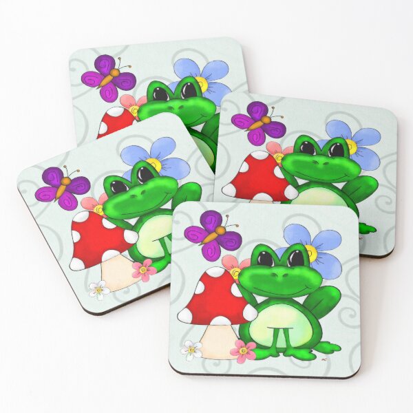 Item preview, Happy Frog in Spring Folk Art designed and sold by bohemianbound.