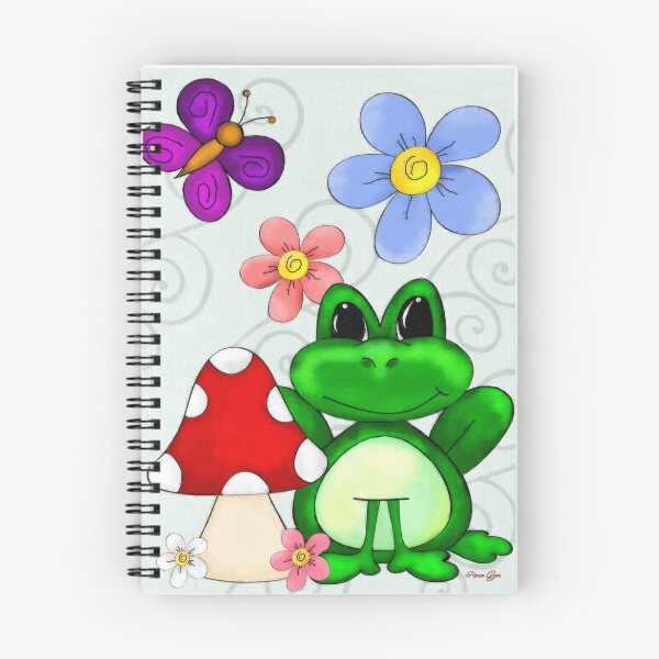 Item preview, Happy Frog in Spring Folk Art designed and sold by bohemianbound.