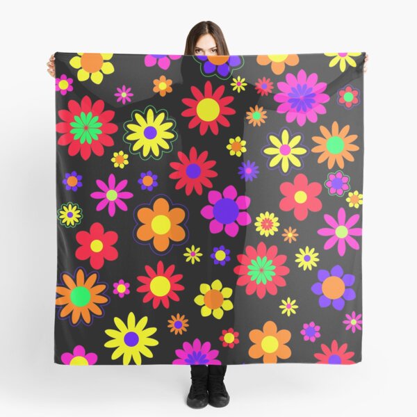 Item preview, Retro Hippie Flower Power Pattern designed and sold by ArtformDesigns.