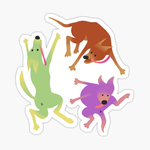 Dog dog woof woof arf Glossy Sticker