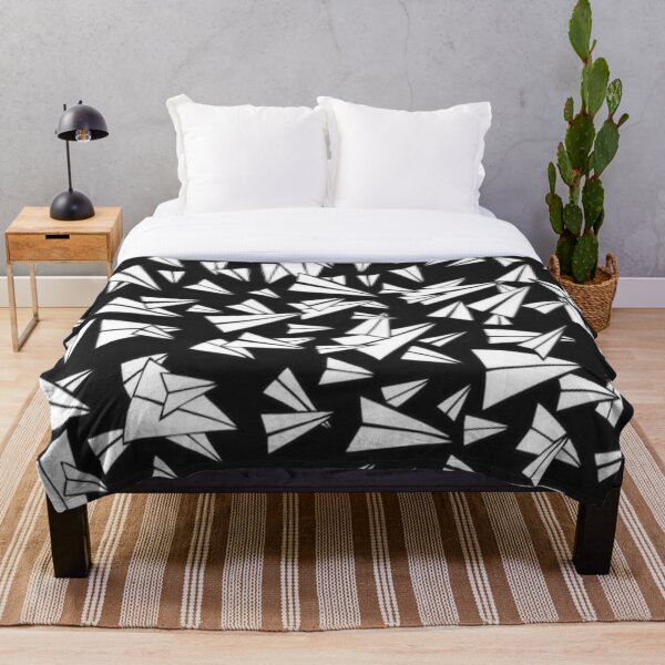 Item preview, Origami Paper Airplanes Black & White Print Pattern designed and sold by WildDaisy.