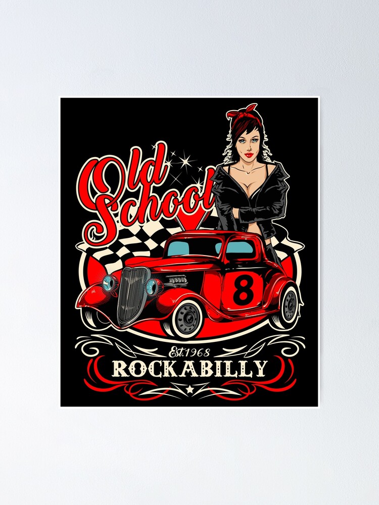 Rockabilly Pin Up Girl 50s Sock Hop Party Rock and Roll Hot Rod | Poster