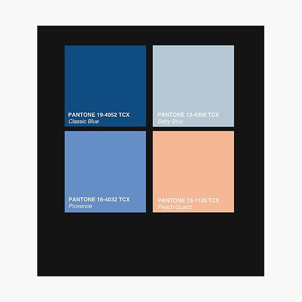 Pantone Classic Blue Baby Blue Provence And Peach Quartz Photographic Print By Isstgeschichte Redbubble