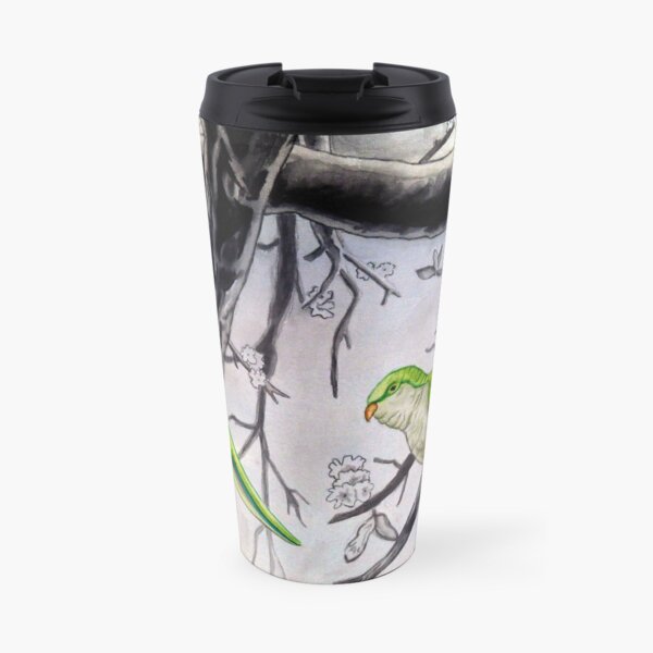 Stereogram challenge of Lorenzo the parakeet, Ibiza Travel Mug