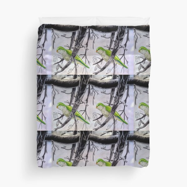 Stereogram challenge of Lorenzo the parakeet, Ibiza Duvet Cover