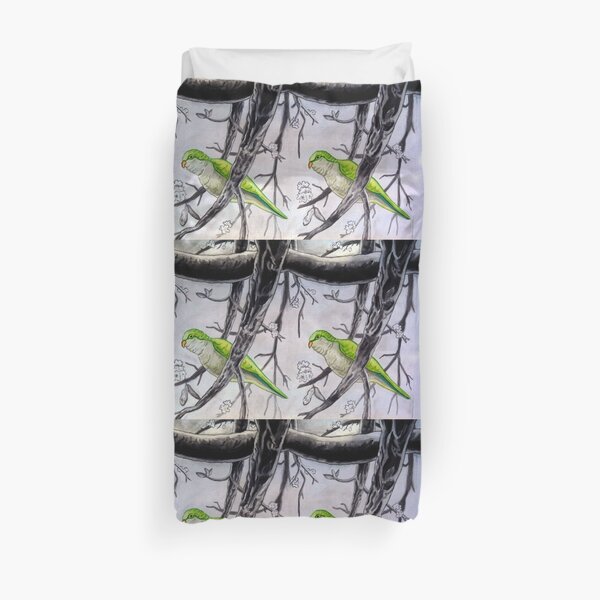 Stereogram challenge of Lorenzo the parakeet, Ibiza Duvet Cover