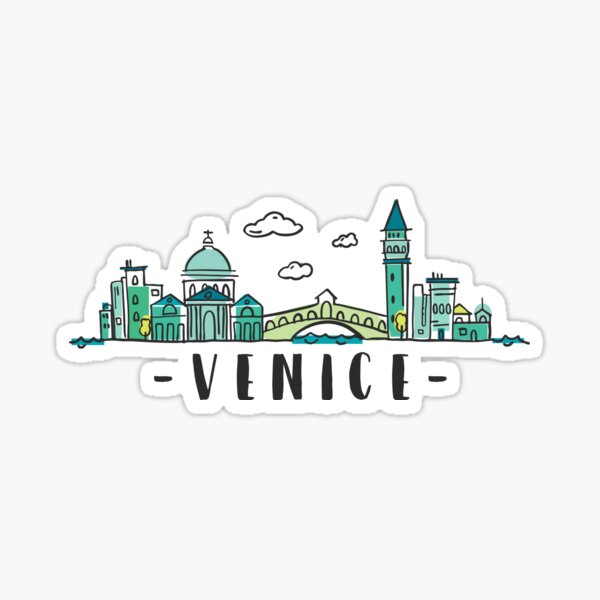 Venice Venezia Italy Skyline Hand Drawn Sticker