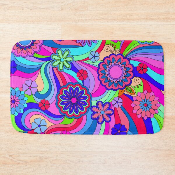 Item preview, Groovy Hippy Flower Power Cool Tones designed and sold by ArtformDesigns.