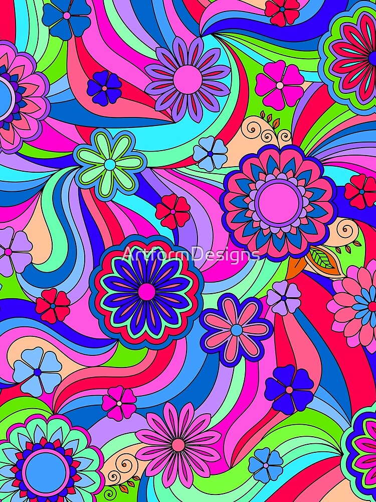 Groovy Psychedelic Flower Power Flower Graphic T-Shirt | Redbubble