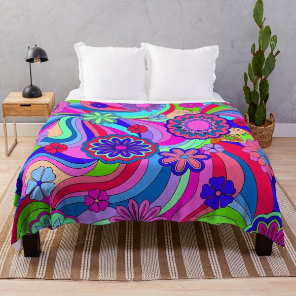 Item preview, Groovy Hippy Flower Power Cool Tones designed and sold by ArtformDesigns.