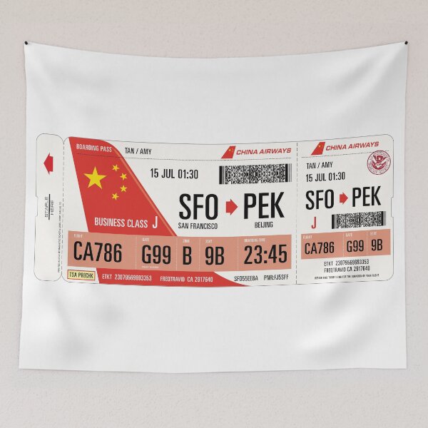 Item preview, Authentic Airline Boarding Pass to Beijing designed and sold by travelwitheric.