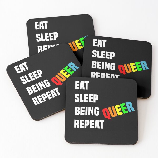 Item preview, eat sleep being queer repeat designed and sold by blankshirt.