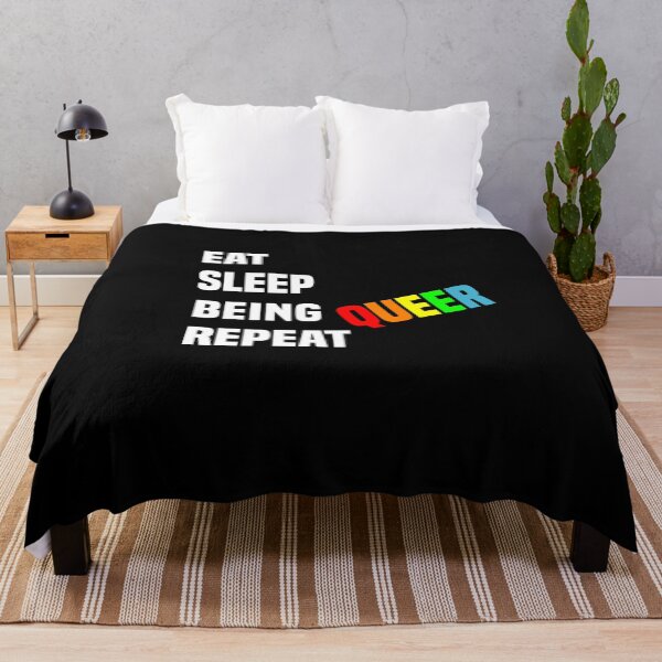 Item preview, eat sleep being queer repeat designed and sold by blankshirt.