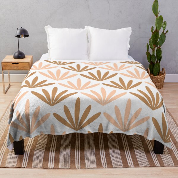 Item preview, Retro Mid Century Modern Floral Leaves Pattern in blush and terracotta designed and sold by meggydesigns.
