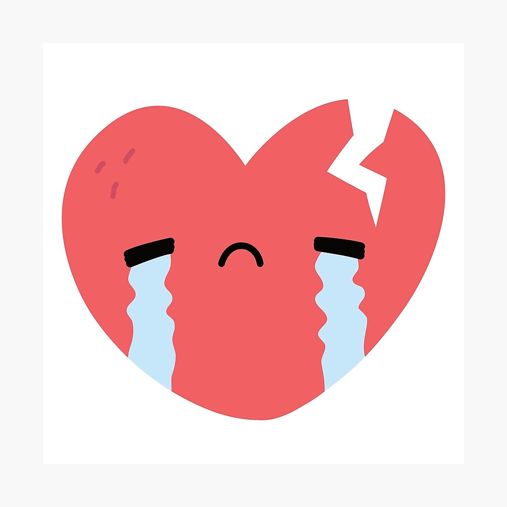 Poster Triste Pleurer Doodle Coeur Brise Par Rustydoodle Redbubble