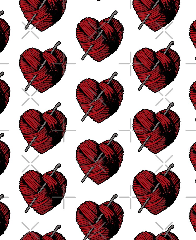 Cute Red Heart Ball of Yarn and Crochet Hook  Art Board Print for Sale by  Rosalie Reeves