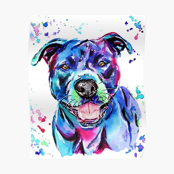 Watercolour Staffy Poster