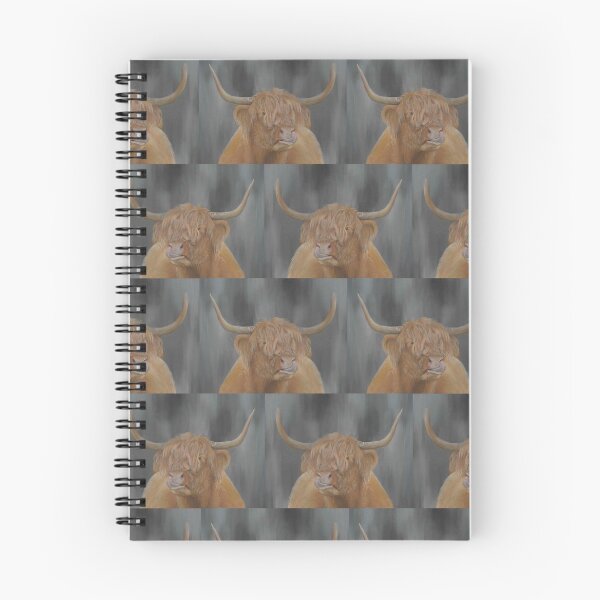 Item preview, Highland Cow Grey Pattern Print designed and sold by Sarah Beamis.