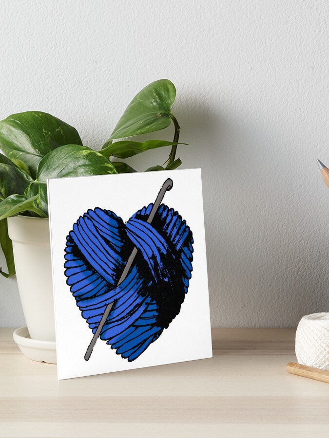 Cute Blue Heart Ball of Yarn and Crochet Hook Hooked Tapestry for Sale by  Rosalie Reeves