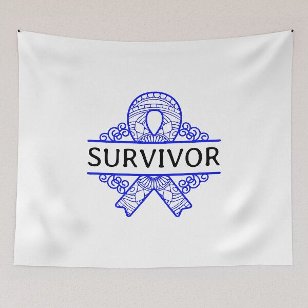 Item preview, Colon Cancer Survivor Blue Ribbon CRC Awareness Support Walk design designed and sold by CreatedByHeidi.