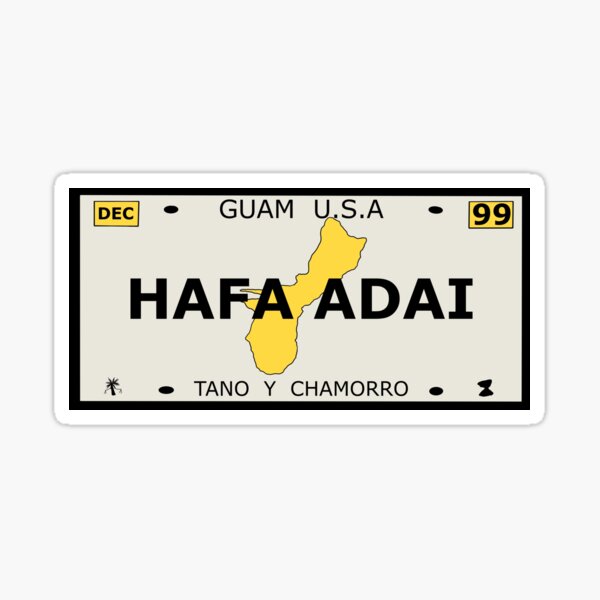 Guam Vanity Plate Hafa Adai Sticker For Sale By Joeymesa70 Redbubble