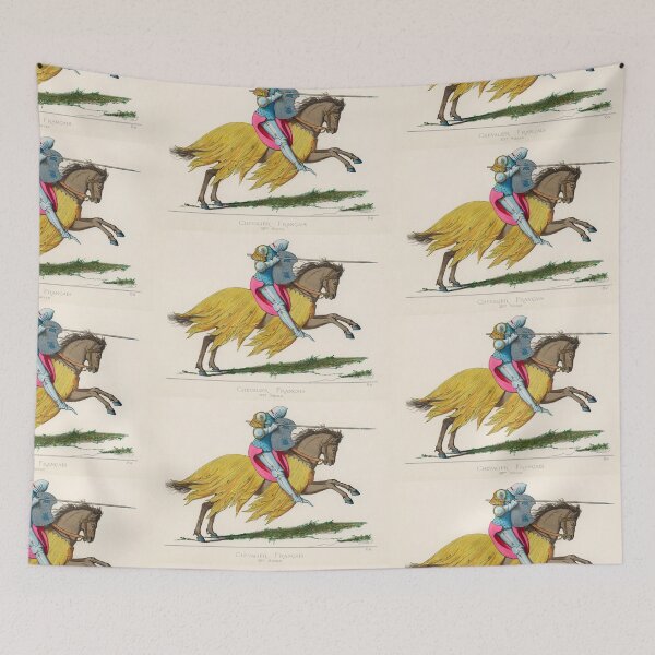 Artikelvorschau, jousting Knight on Horseback vintage illustration entworfen und verkauft von Vintage Designs +.