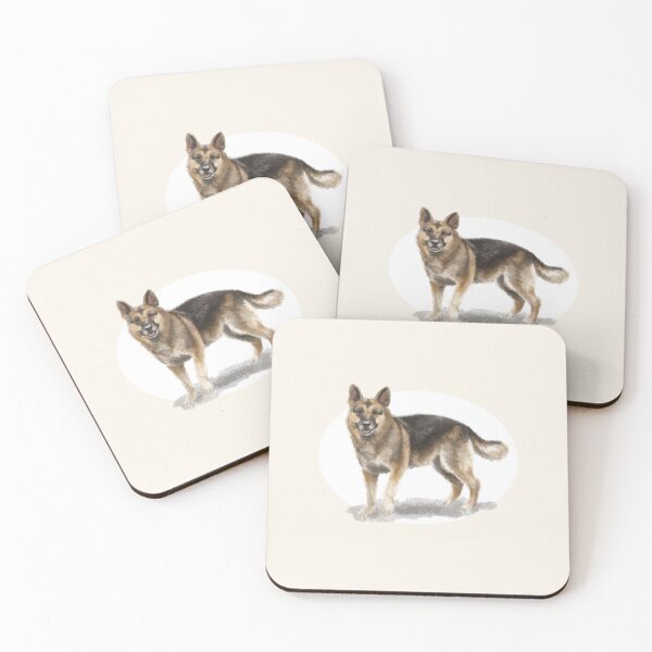German Shepherd Dog Coasters (Set of 4)