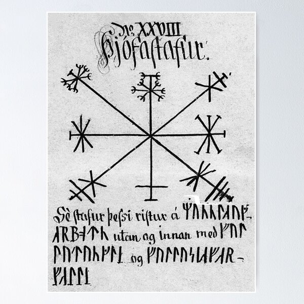 Item preview, 1860 Huld Manuscript Magic Symbol XXVIII Geir Vigfússon designed and sold by Bright Wolf.