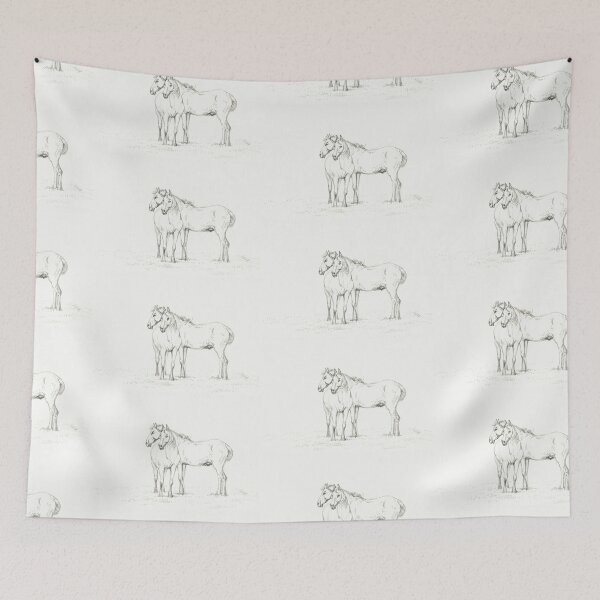 Item preview, Horse friends drawing designed and sold by Vintage Designs +.