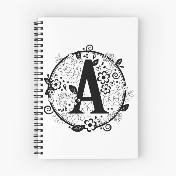 Item preview, Floral Initial A Black and White designed and sold by KatSmith143.