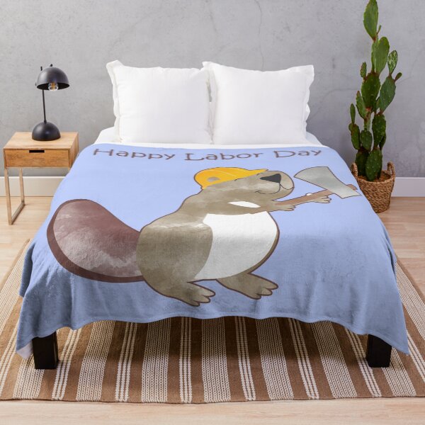 Item preview, Happy Labor Day - Happy Worker Beaver and his Axe to build a dam designed and sold by thewishdesigns.