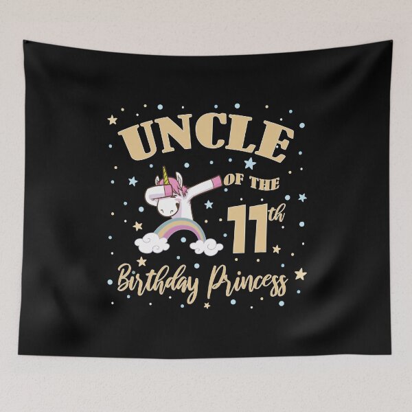 Item preview, Uncle Of The 11th Birthday Princess Girl Unicorn B-day product designed and sold by Grabitees.
