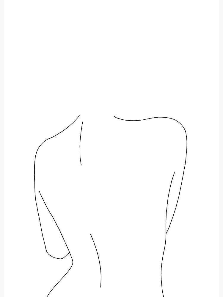 Nude back line drawing illustration - Drew Poster