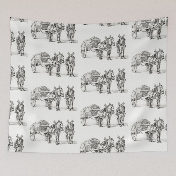 Item preview, Horse and cart vintage illustration  designed and sold by Vintage Designs +.