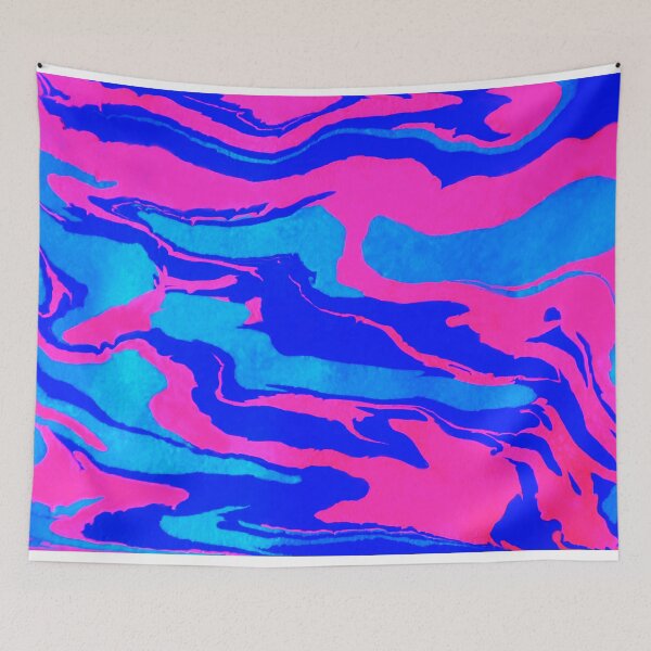 Item preview, Fluid Acrylic Painting Neon Party Pink Blue designed and sold by IFOM.