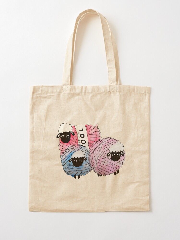 Cute Little Knitting Crochet Pink Balls of Wool Sheep and Lamb