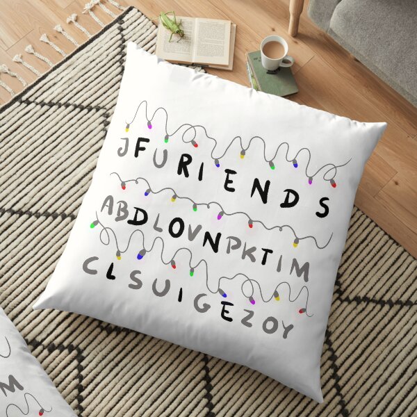 Friends Don't Lie with Lights - Black Floor Pillow