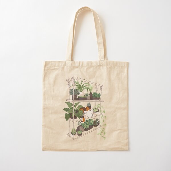 Cat on a shelf Cotton Tote Bag