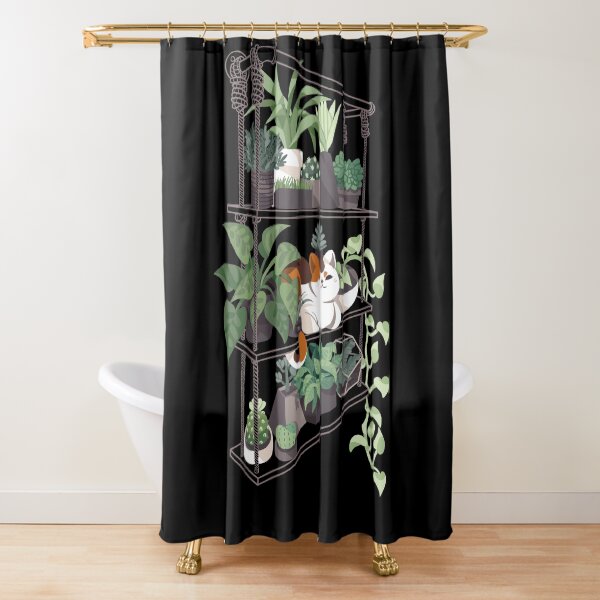 Cat on a shelf Shower Curtain