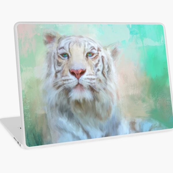 Sleek White Tiger Art Laptop Skin