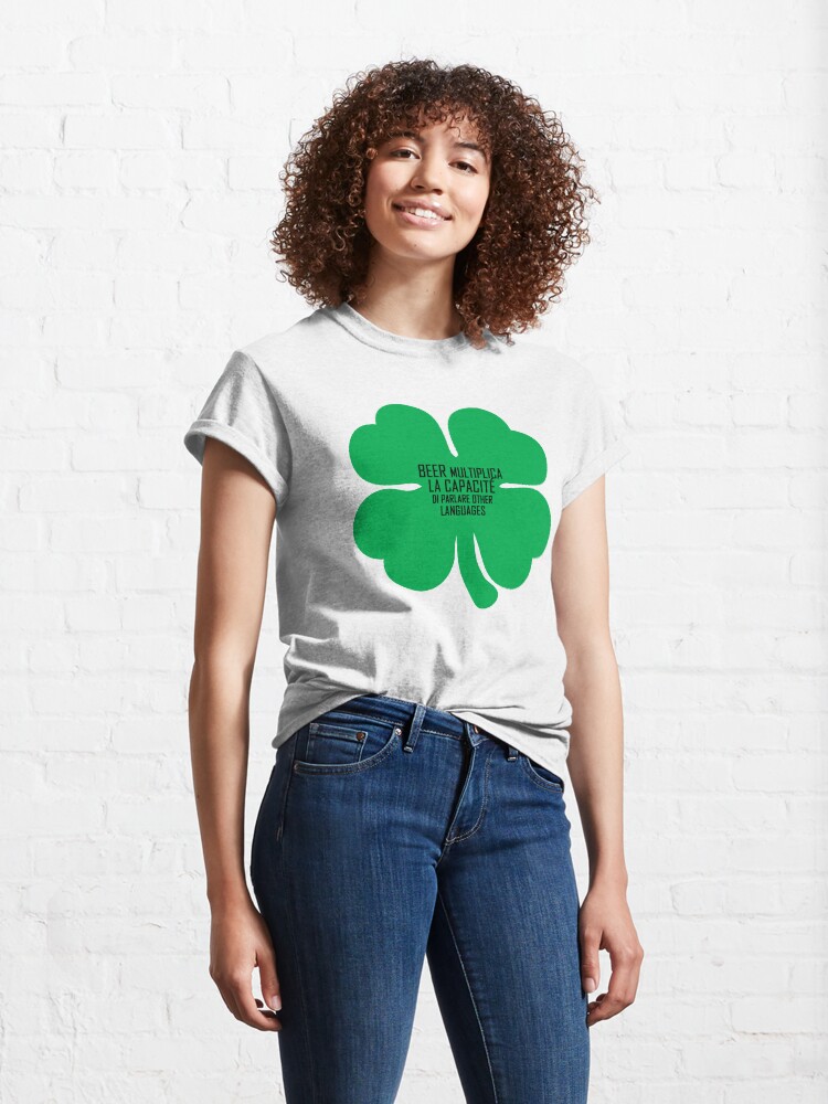 Alternate view of Funny shirt, St Patricks Day, Beer shirt, Shamrock Classic T-Shirt